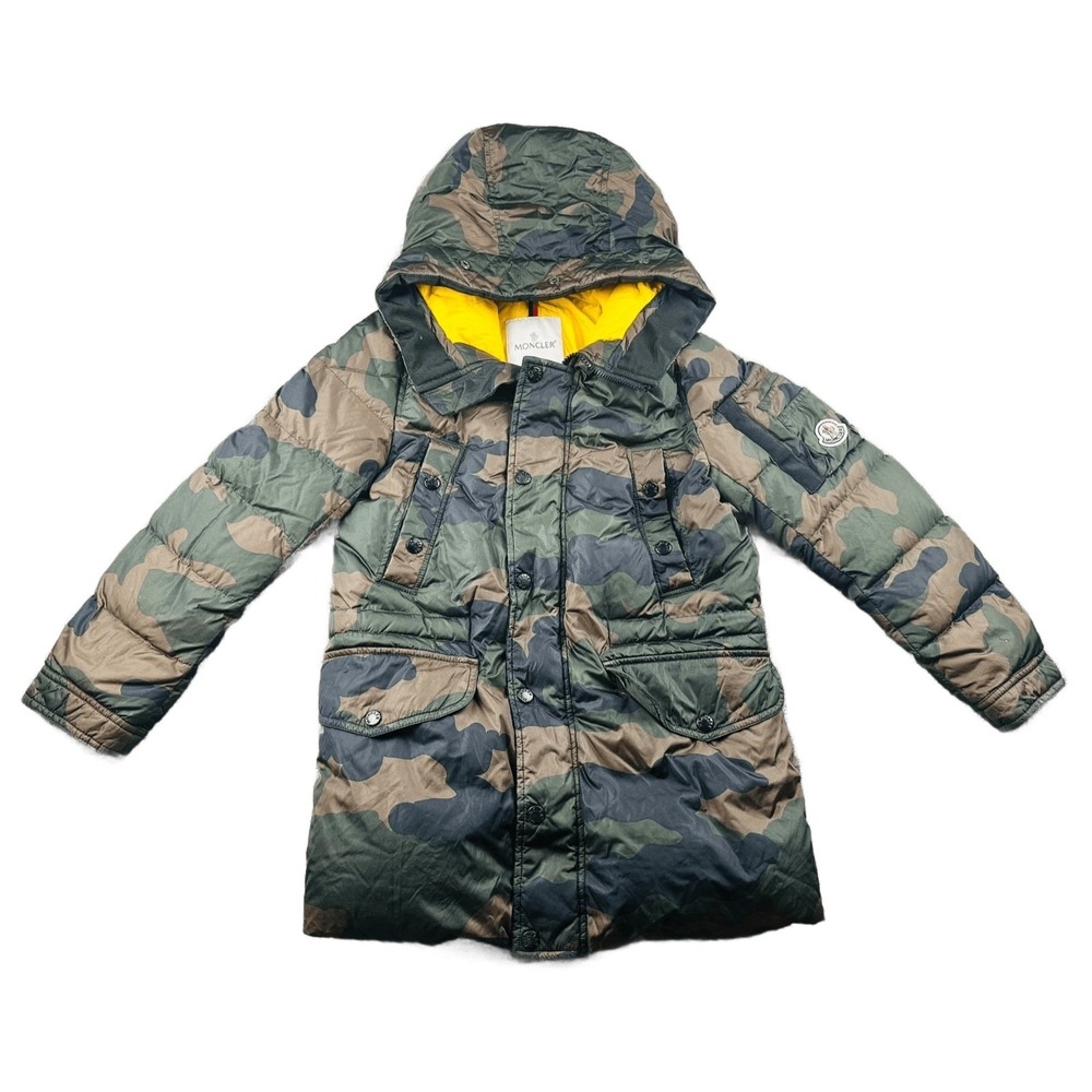 Moncler Camo Puffer Parka Jacket Boys 10 Green Teat Giubbotto Hooded Military
